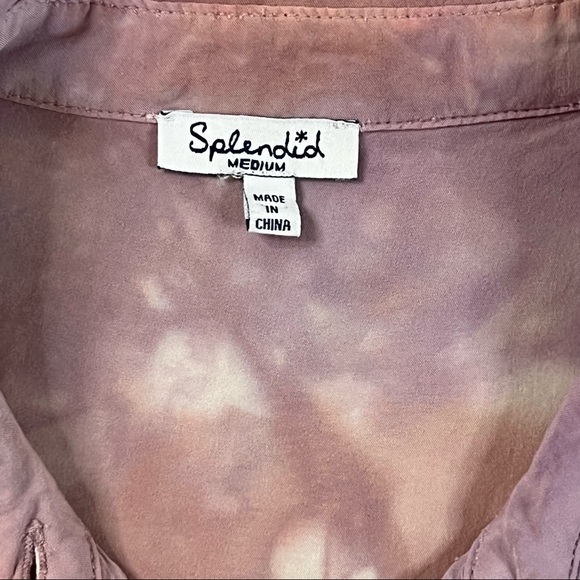 Splendid Sz Medium Tie Dye Longsleeve Button Down Shirt Pink/ Purple. - Picture 7 of 10